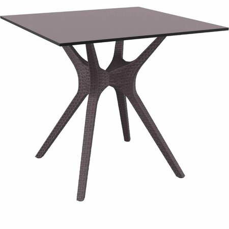 FINE-LINE 31 in. Ibiza Square Dining Table  Brown FI2845369